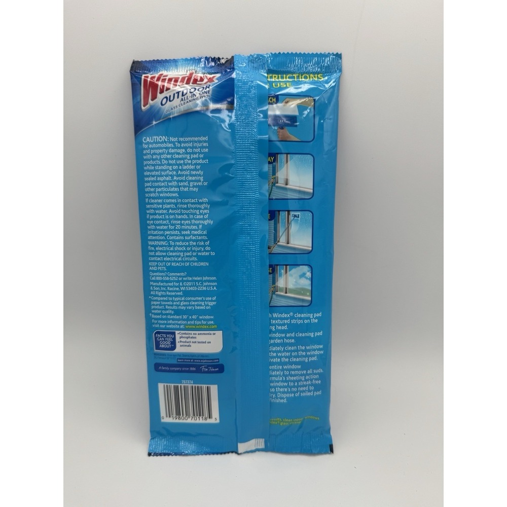 Windex Outdoor Refill Pads 2 Count (1 Pack) Window Glass Cleaner BRAND NEW - Picture 4 of 5
